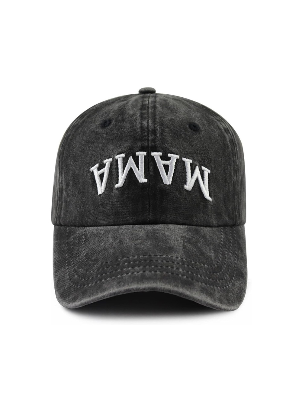 NWOT Mama Embroidered Distressed Hat - Charcoal Gray New - Picture 2 of 6